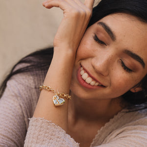 Heart + Arrow Bracelet - Gold